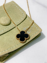 VCA VINTAGE ALHAMBRA NECKLACE, Black/Gold