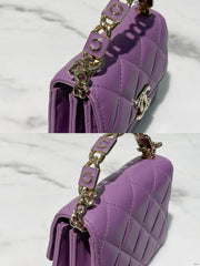 CHANEL 22S CLUTCH WITH HANDLE, Purple/Gold