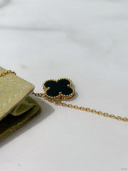 VCA VINTAGE ALHAMBRA NECKLACE, Black/Gold
