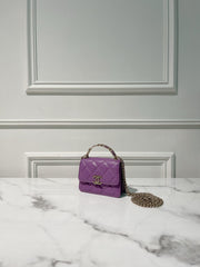 CHANEL 22S CLUTCH WITH HANDLE, Purple/Gold